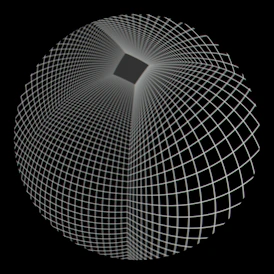 a black and white image of a sphere