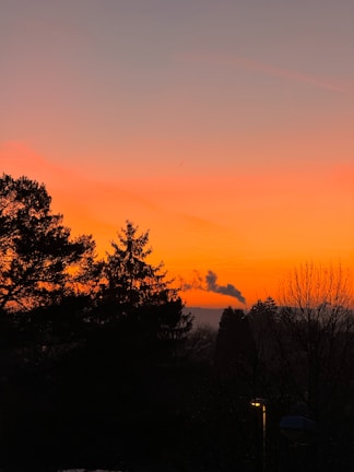 A serene sunset view over a local fire station symbolizing dedication.