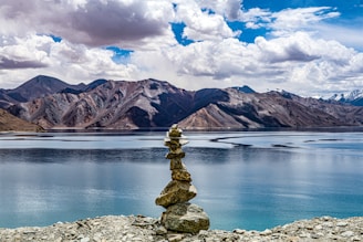 A serene landscape featuring mathematical symbols in nature.