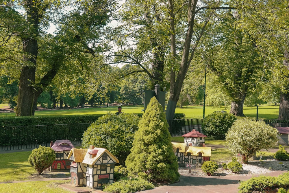 a park filled with lots of green trees