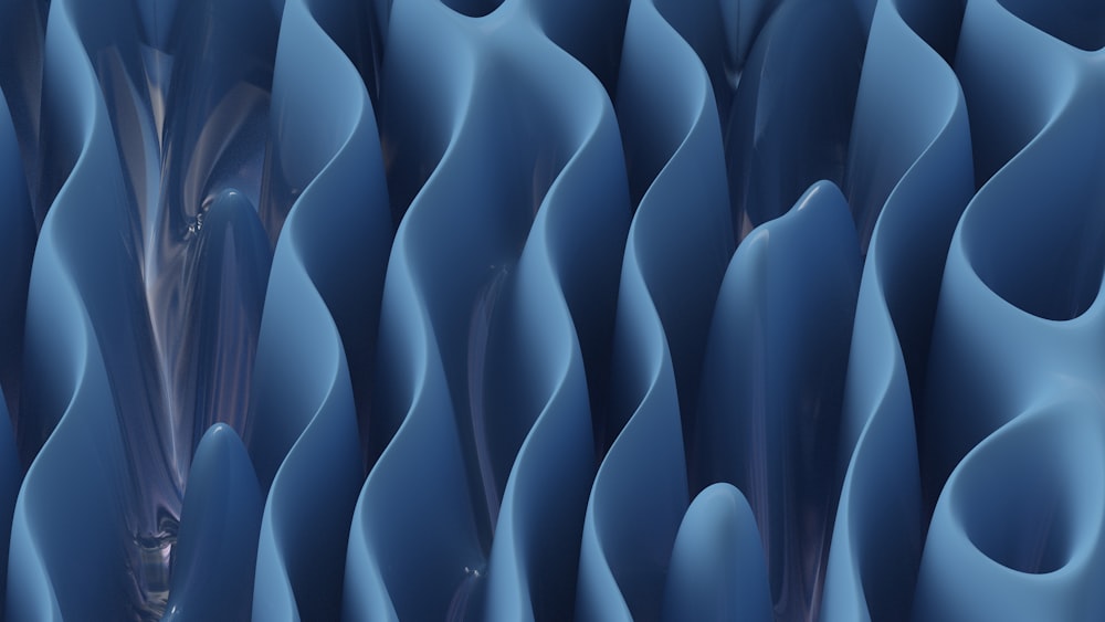 a close up of a pattern of wavy blue material