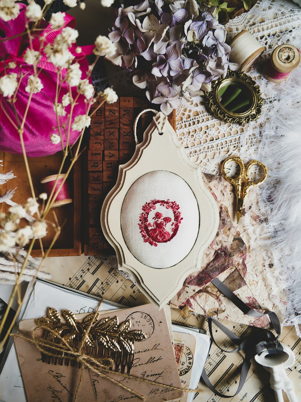 a table topped with lots of different types of items