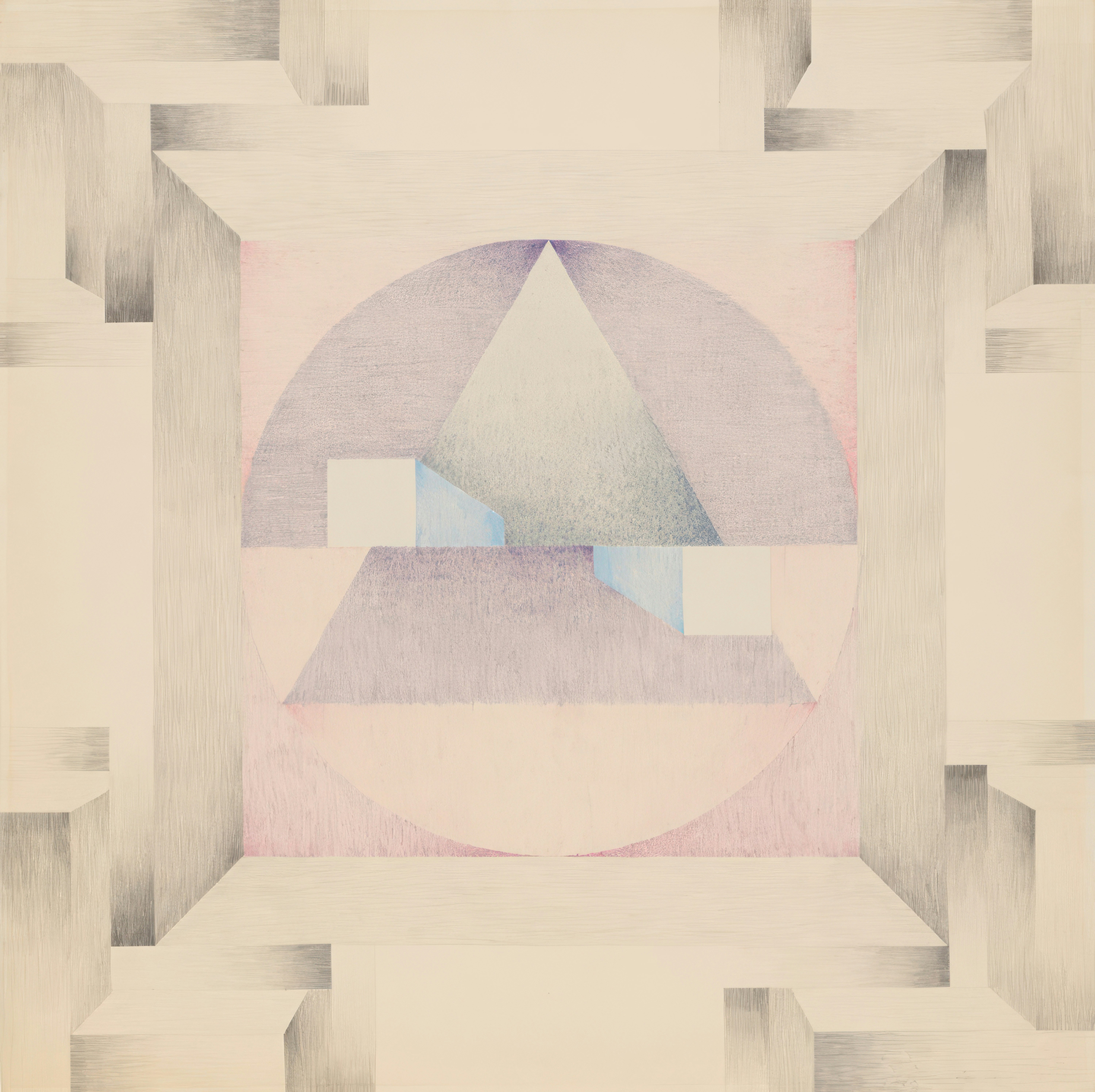 a drawing of a square with a triangle in the middle