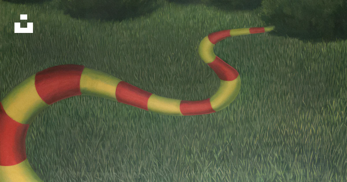 Red Snake Rhyme A painting of a red and yellow snake in a grassy field photo – Free ...