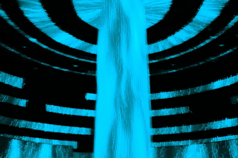 a black and blue photo of a spiral