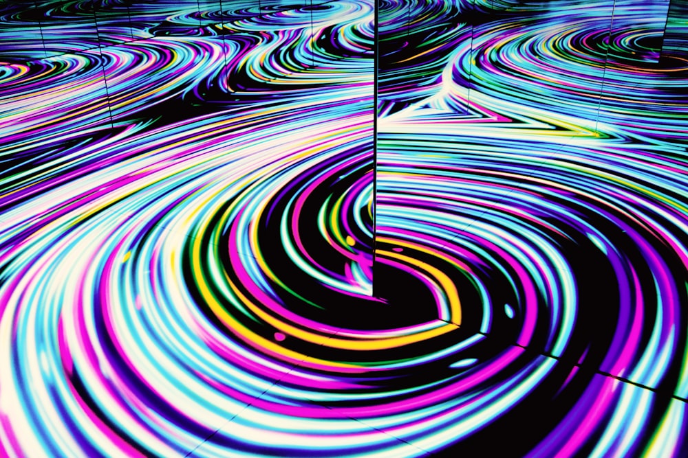 a picture of a multicolored swirl in a room