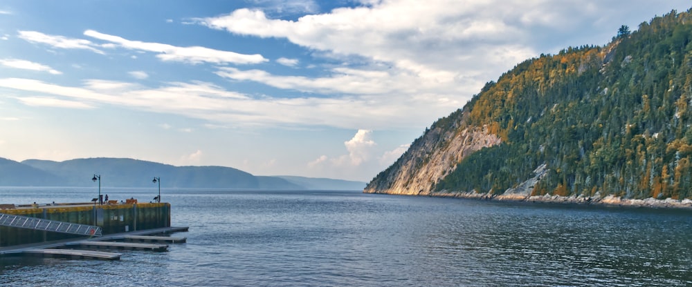 a large body of water surrounded by mountains