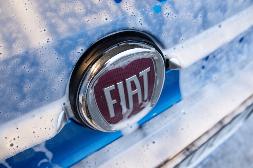 a close up of the emblem on a car