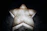 Elegant gold star rating icon glowing softly against a black background.