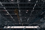An industrial warehouse with robust metal framework.