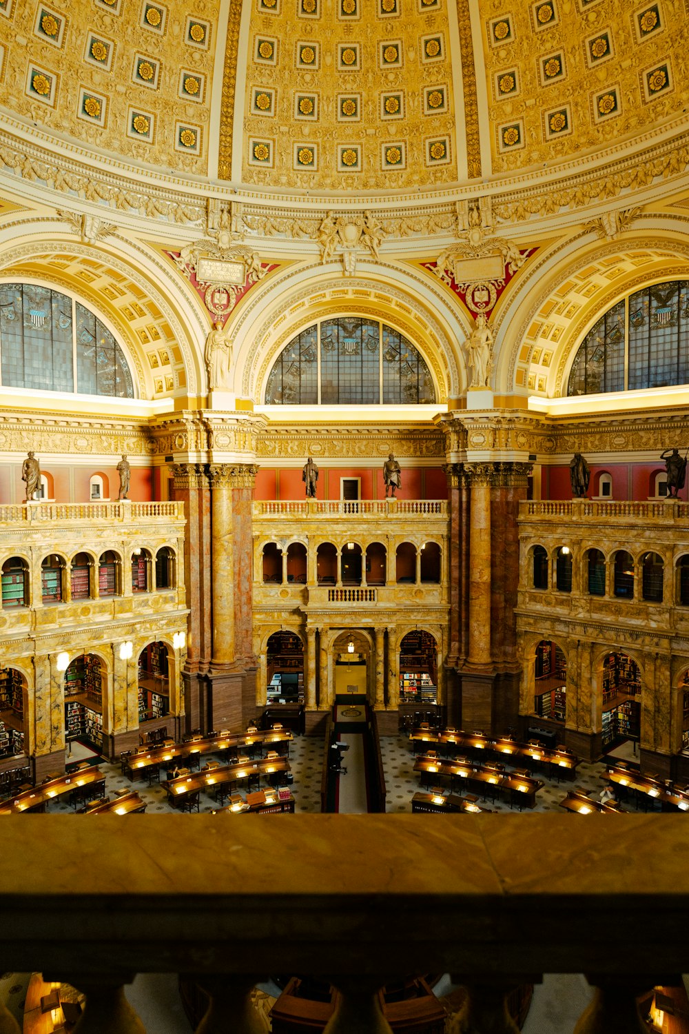 the interior of a library with a domed ceiling