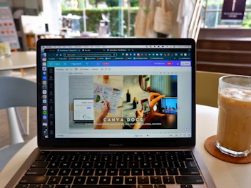 Colorful Canva templates displayed on a tablet screen.