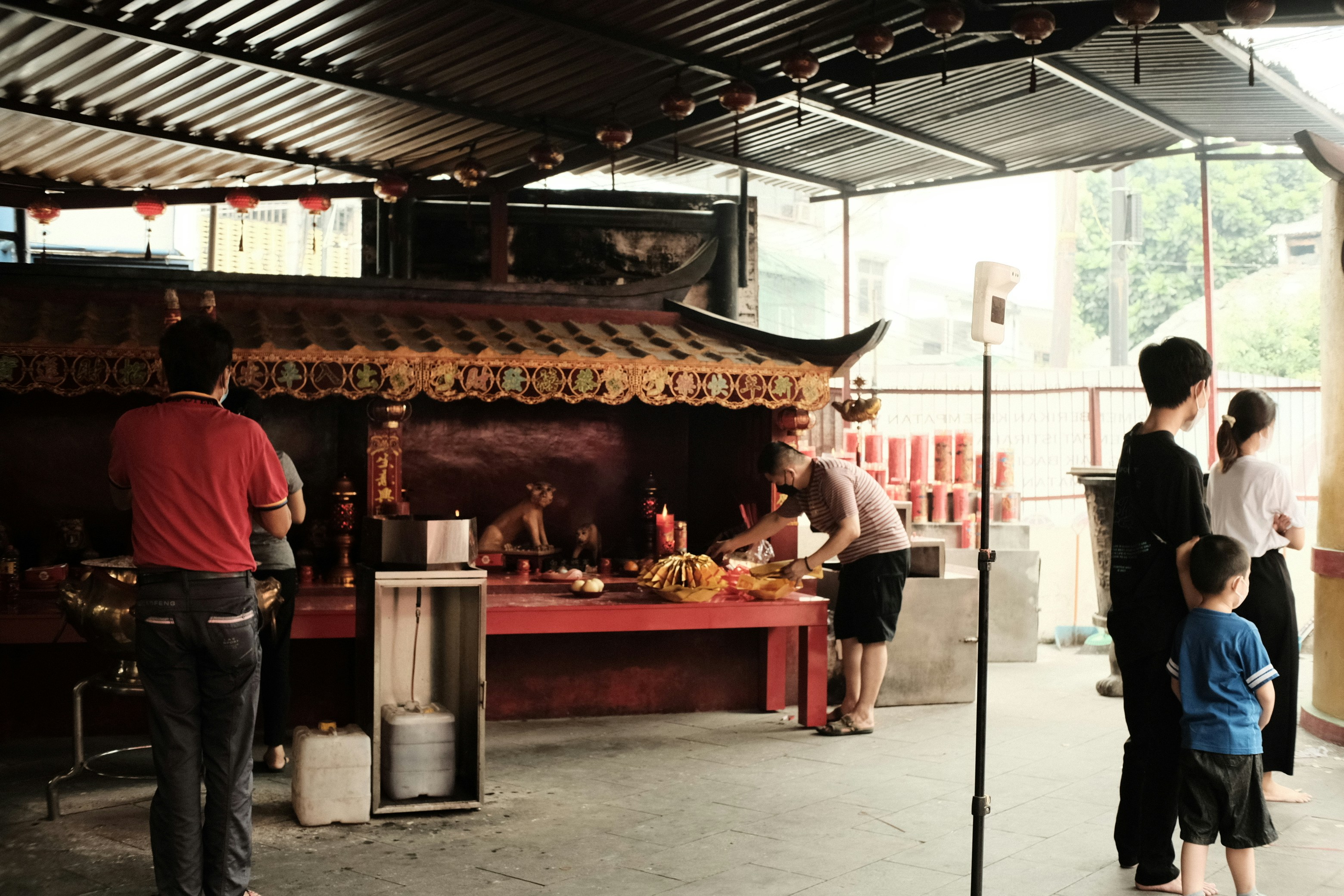 Chinese people from Indonesia worship in chinatown glodok jakarta