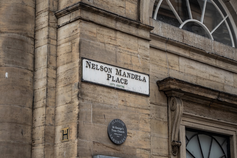 a building with a sign on the front of it