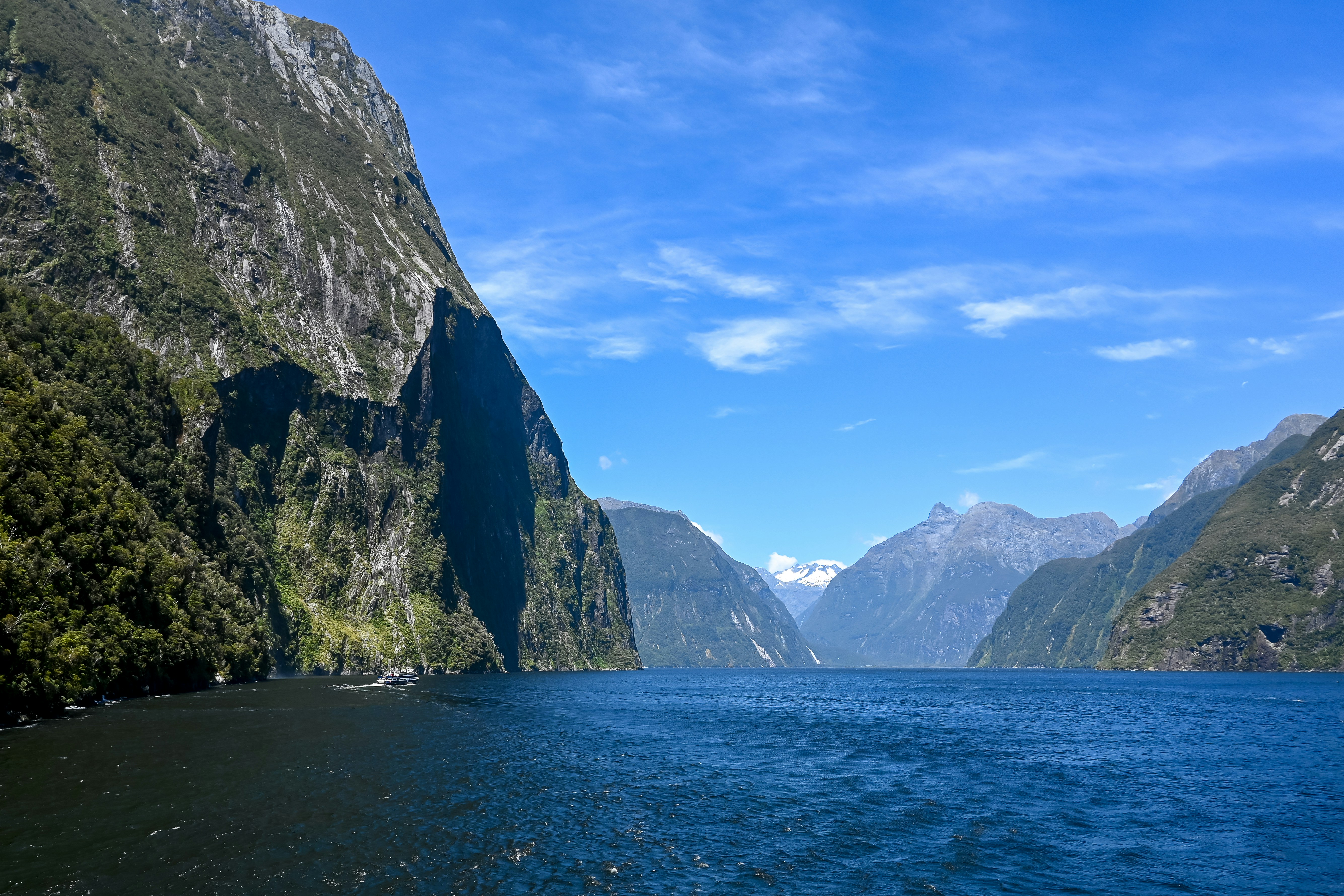 a large body of water surrounded by mountains