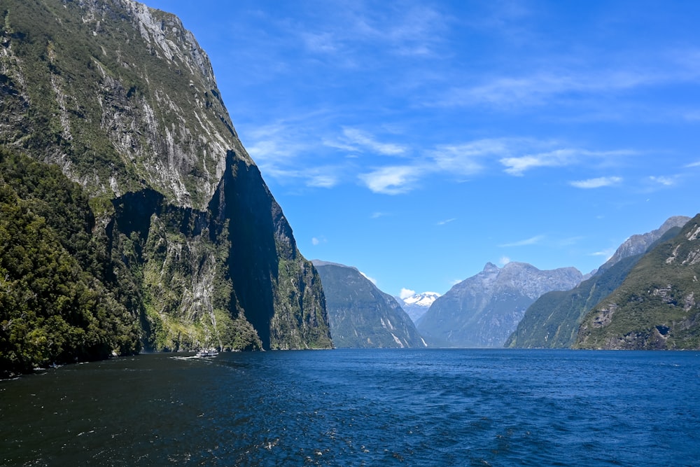 a large body of water surrounded by mountains