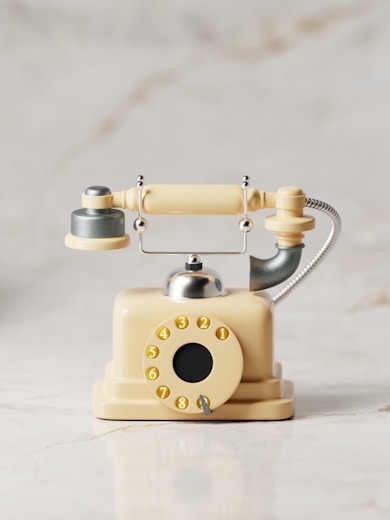 a toy phone sitting on top of a table