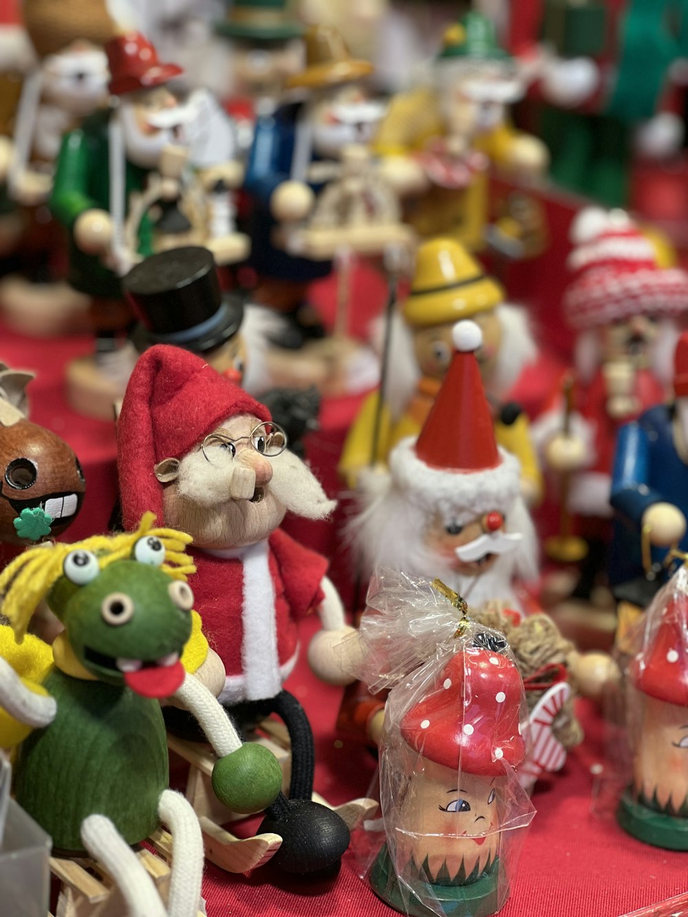 a group of toy figurines sitting on top of a table