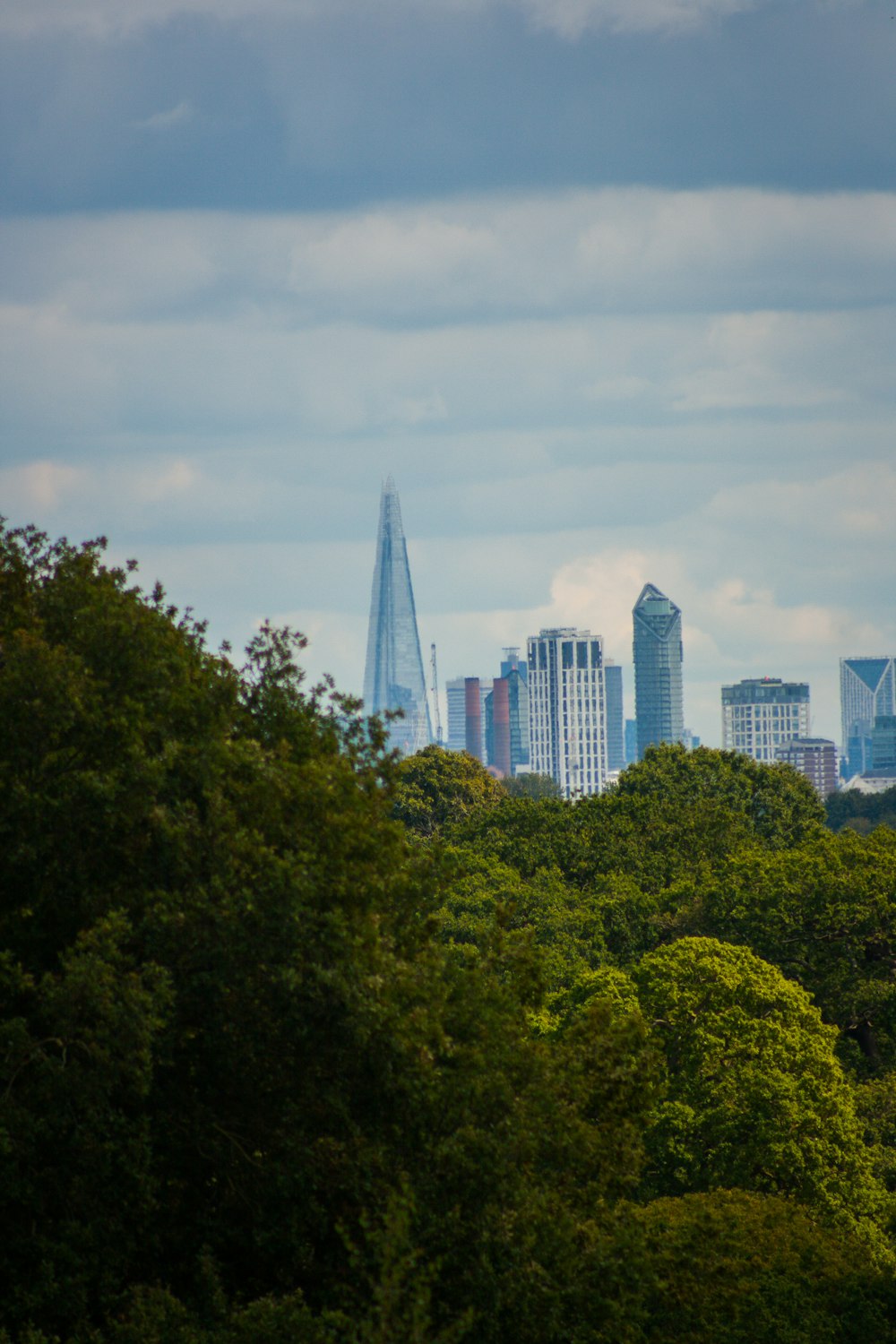 a view of the london skyline from a distance