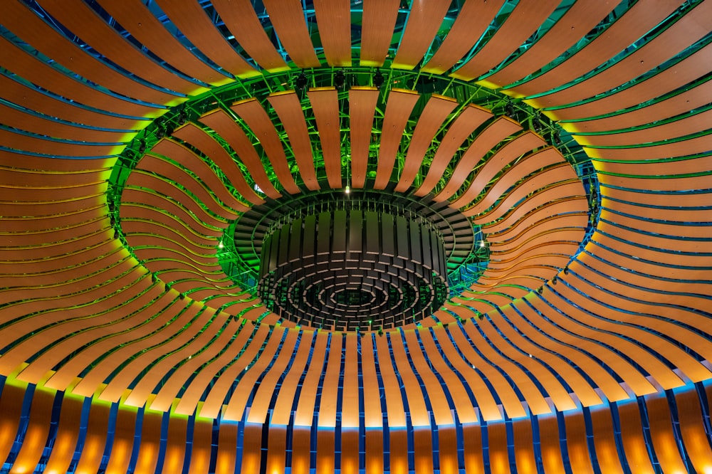 a circular structure with a spiral design in the center
