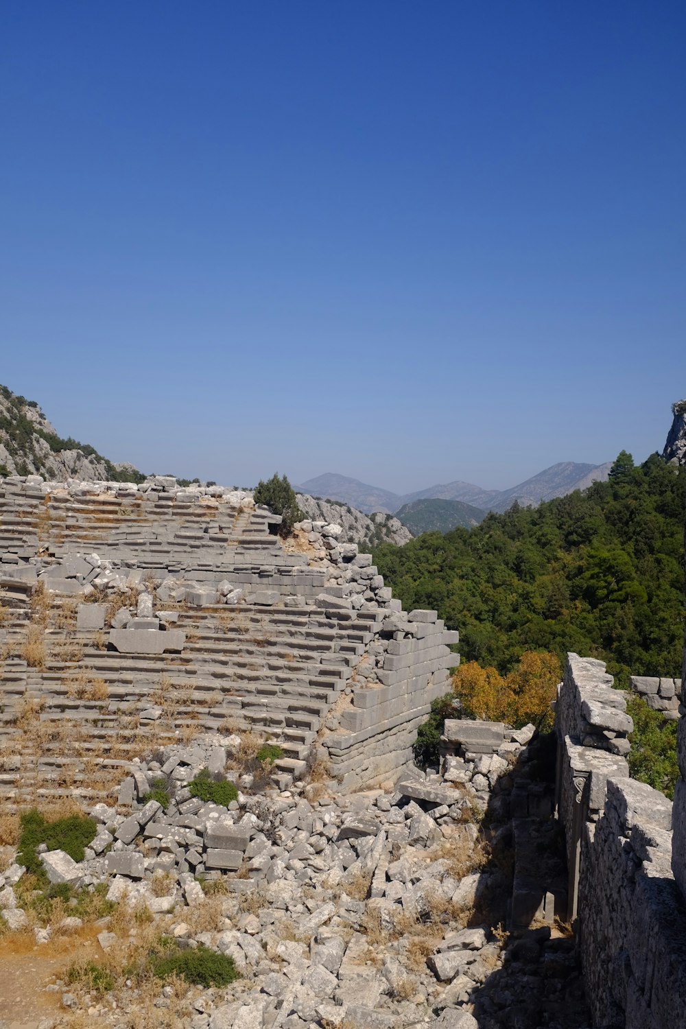 a view of the ruins of a roman theatre