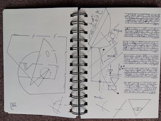 A handwritten journal page with sketches and scribbles peeking out from the edges