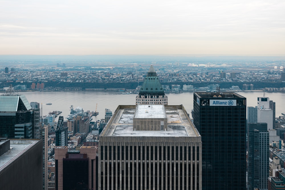 a view of a city from the top of a building