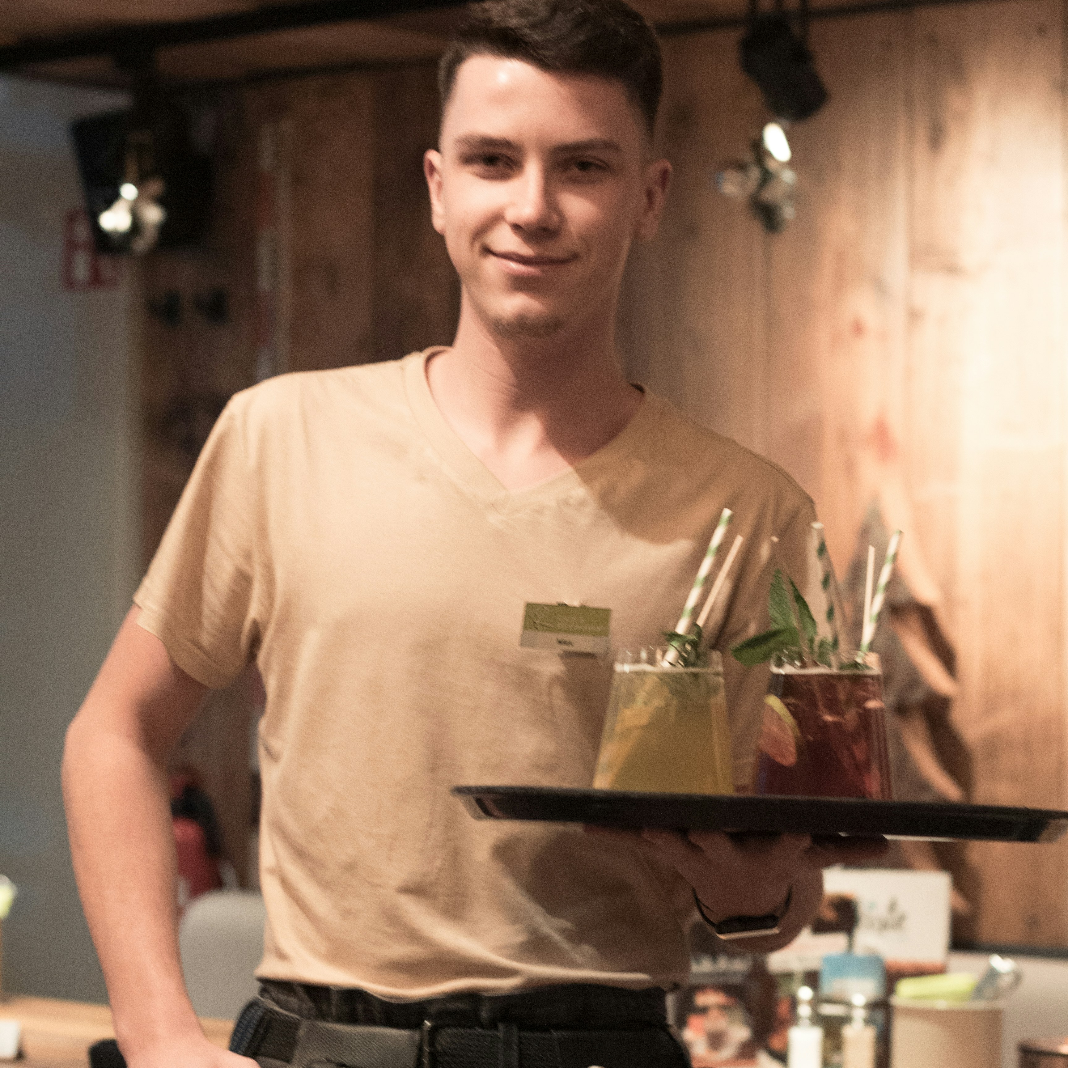 young waiter restaurant