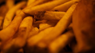 Close-up of a golden, crispy batch of fries freshly made in an xtechos air fryer.