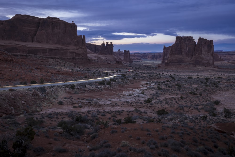 a road in the middle of a desert