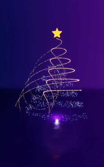 A glowing cosmic tree of life intertwined with circuits and stars.