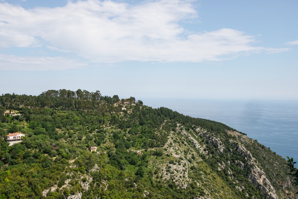 a hill with a house on top of it