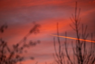 A vibrant airplane soaring above lush Thai landscapes during sunset.