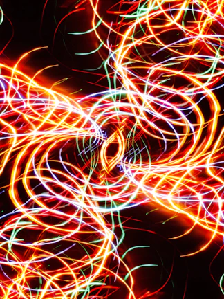 Abstract visualization of neural networks glowing in vibrant colors against a dark background.