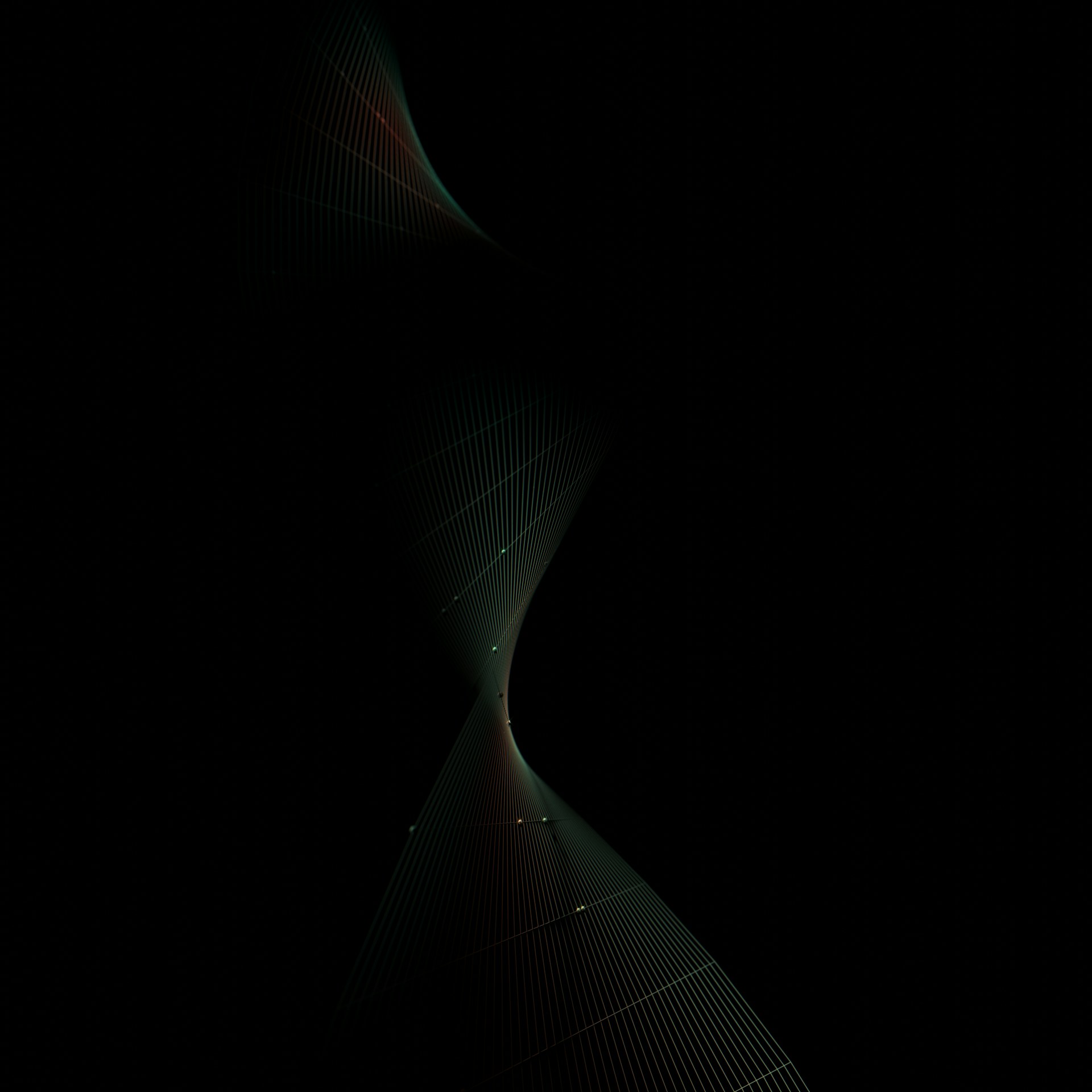 a black background with lines and curves