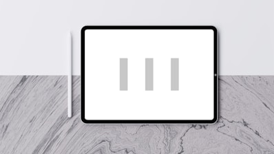 A virtual assistant interface displayed on a tablet.