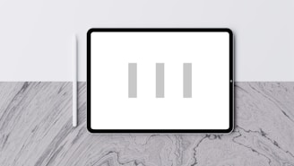 A digital tablet displaying an online course interface.
