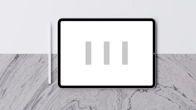 A digital tablet showcasing a video tutorial interface with progress bar and controls.