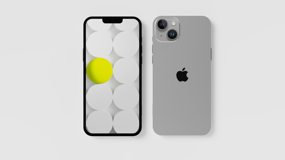 an iphone case with a yellow ball on it