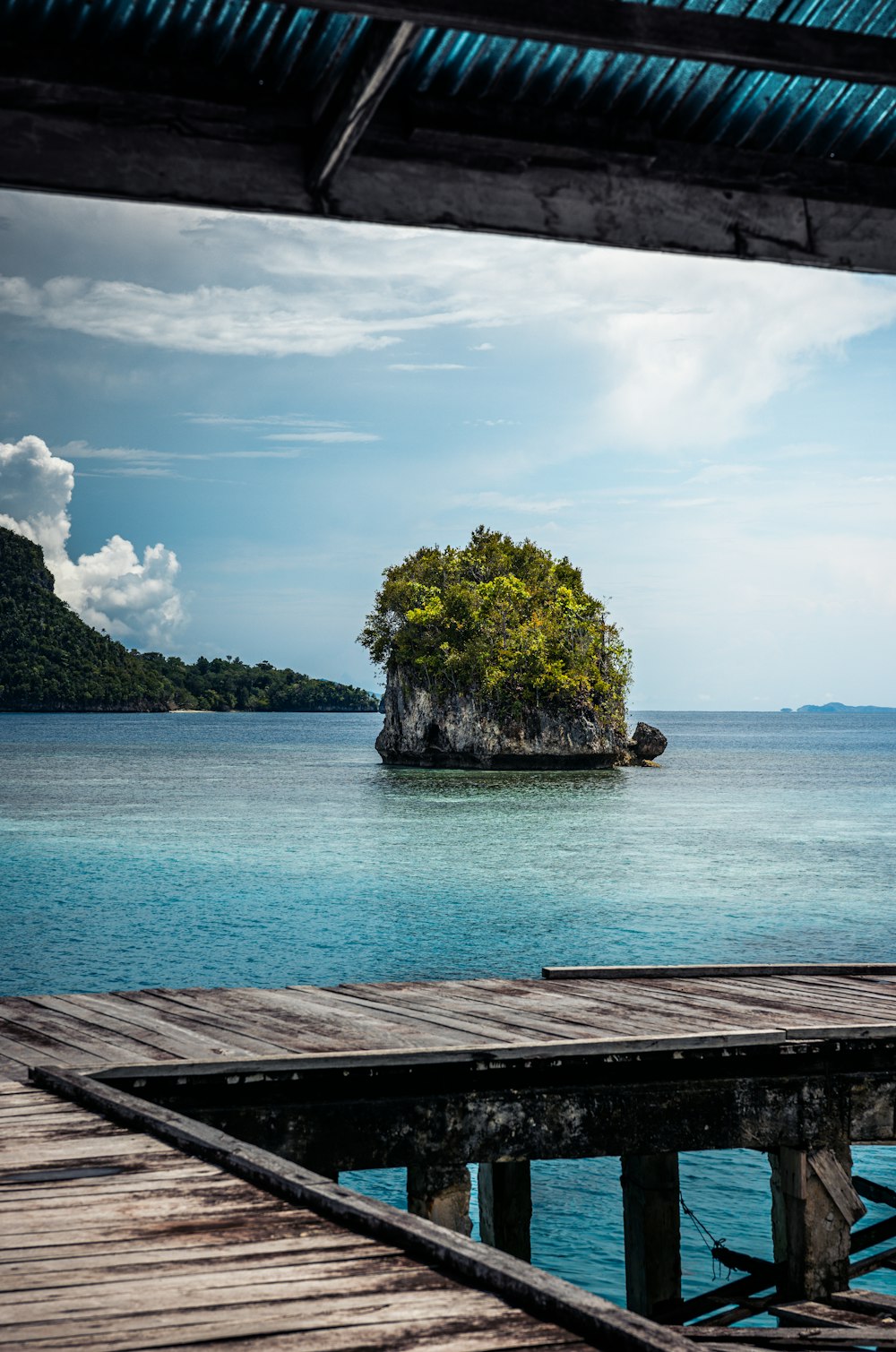 a small island in the middle of a body of water