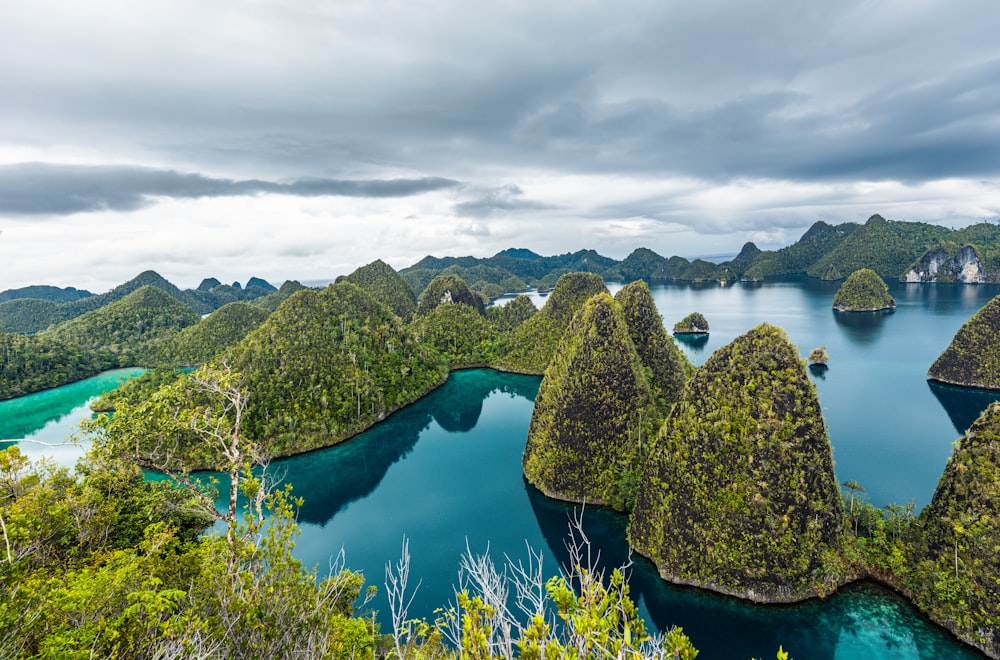 a large body of water surrounded by mountains