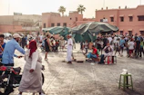 Students gathered around a local market, experiencing everyday life abroad