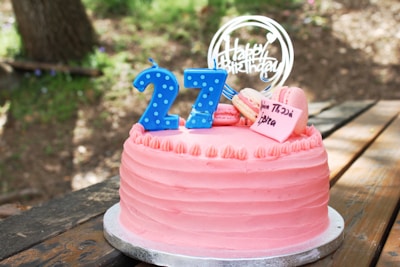 An outdoor birthday party featuring personalized juice labels.