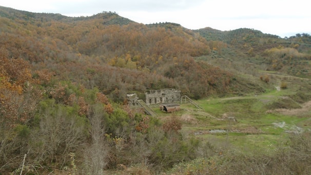 Historic stone ruins nestled in a lush valley, echoing stories from the Traitors series.