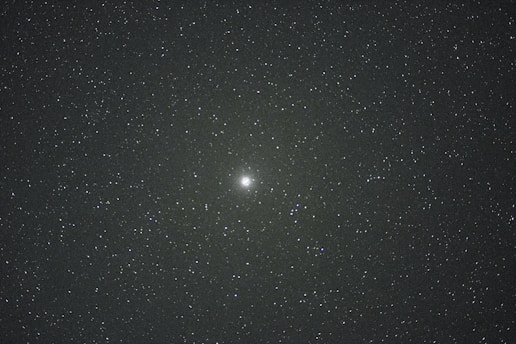 A serene night sky with a bright North Star shining above a calm horizon, symbolizing guidance and clarity.