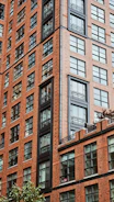 Architectural detail of a luxury mid-premium apartment building in the city center.
