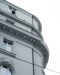Close-up of elegant marble installation on a building exterior.
