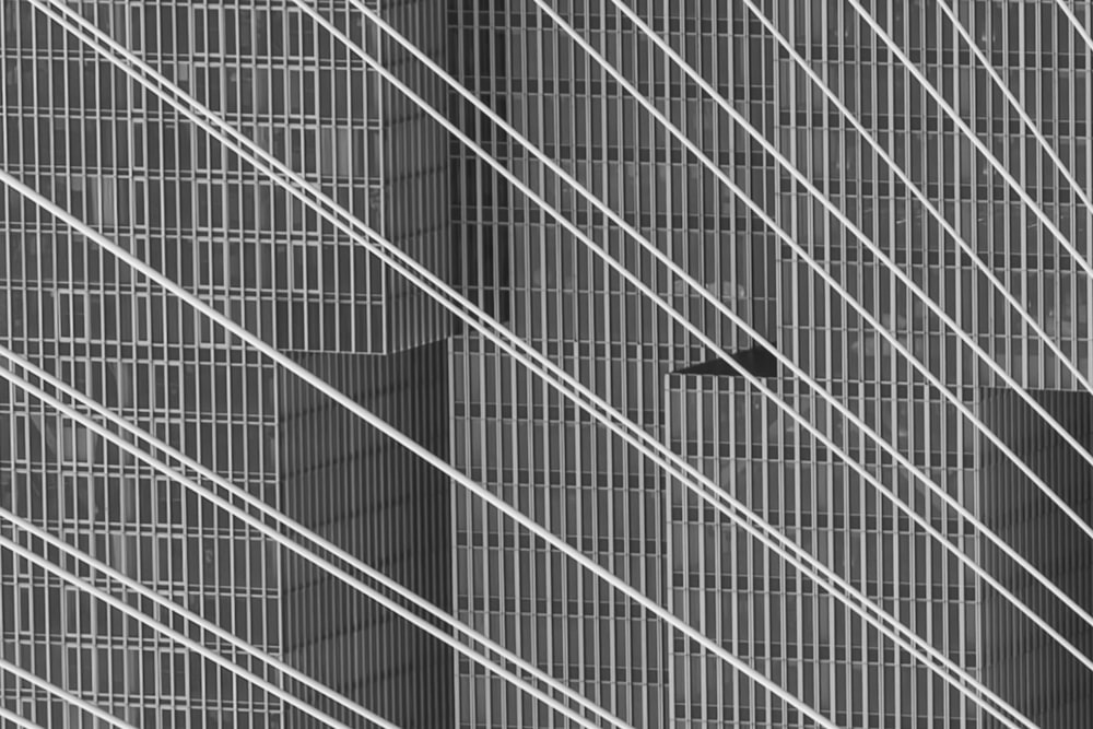 a black and white photo of a tall building