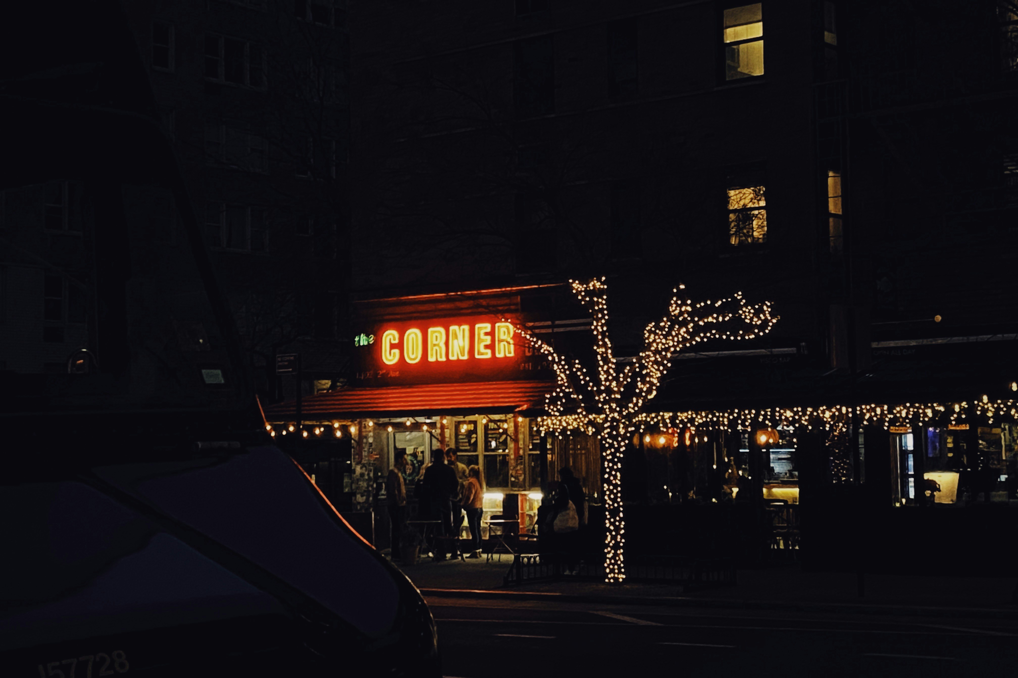 a building that has a bunch of lights on it