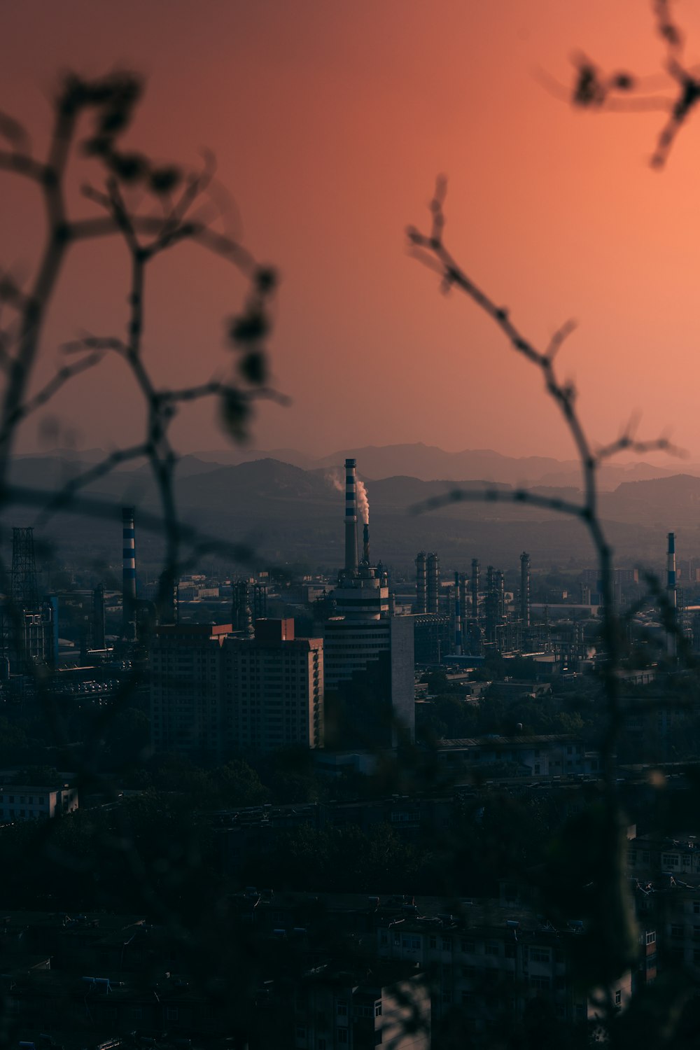 a view of a city from a distance